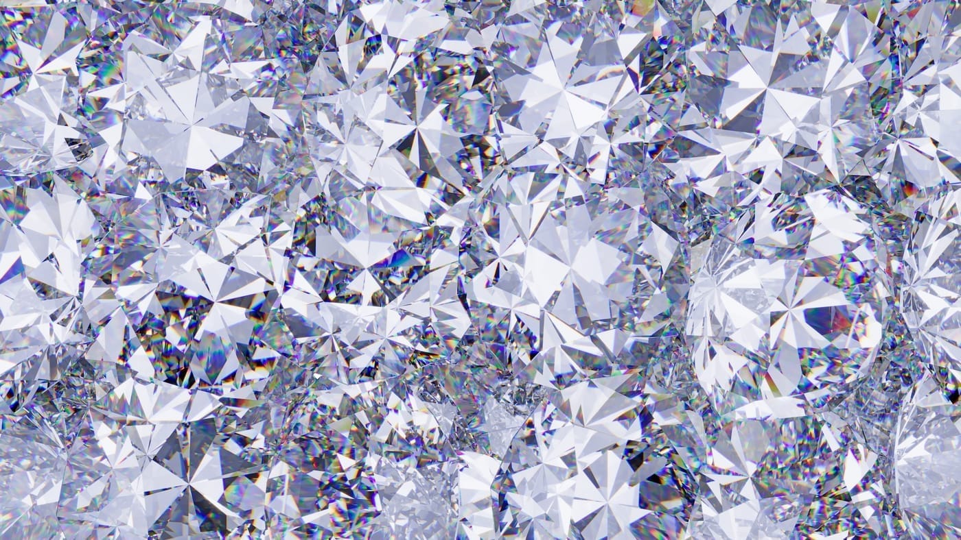 Close up photo of round diamonds